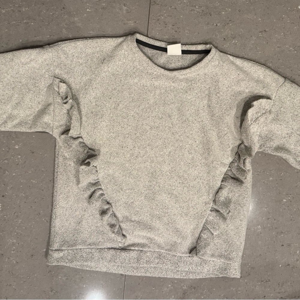 Gray Ruffle Sweater